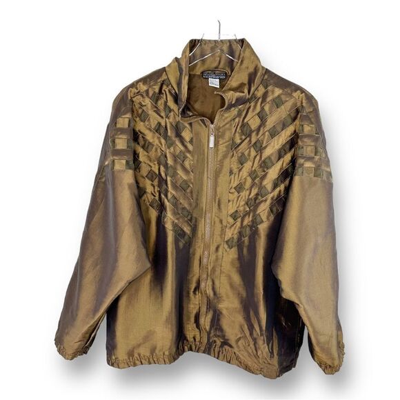 Vintage 80’s Mureli Metallic Bronze Windbreaker Tracksuit Sz M‎
